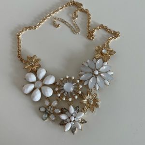 Silver Gold White Statement necklace